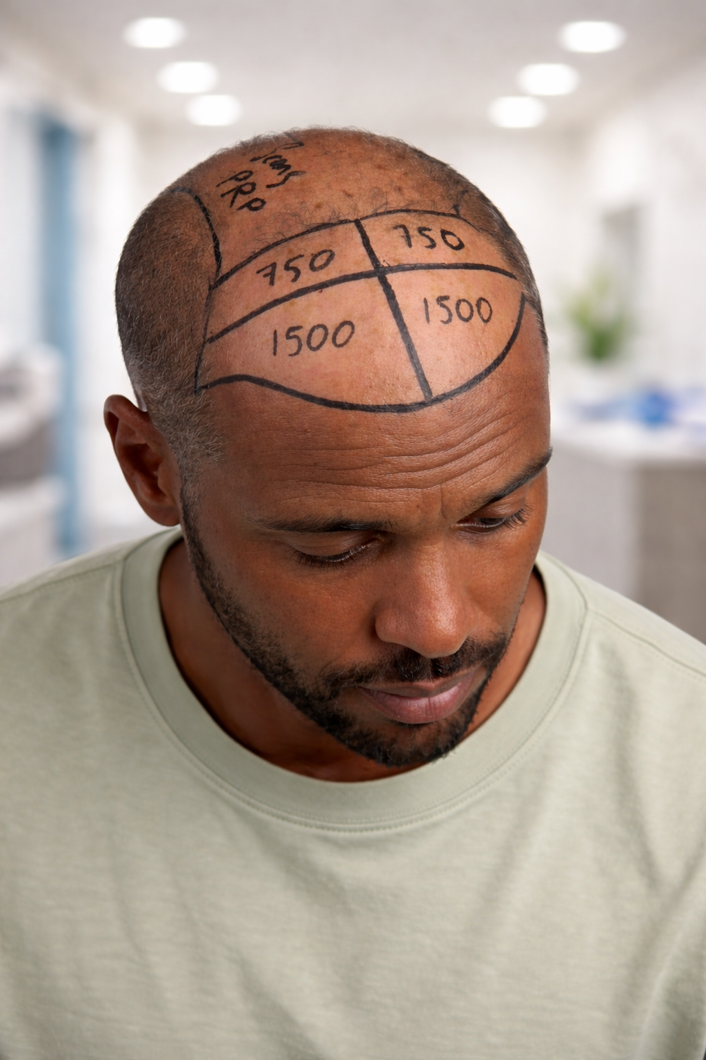 Male afro hair transplant result